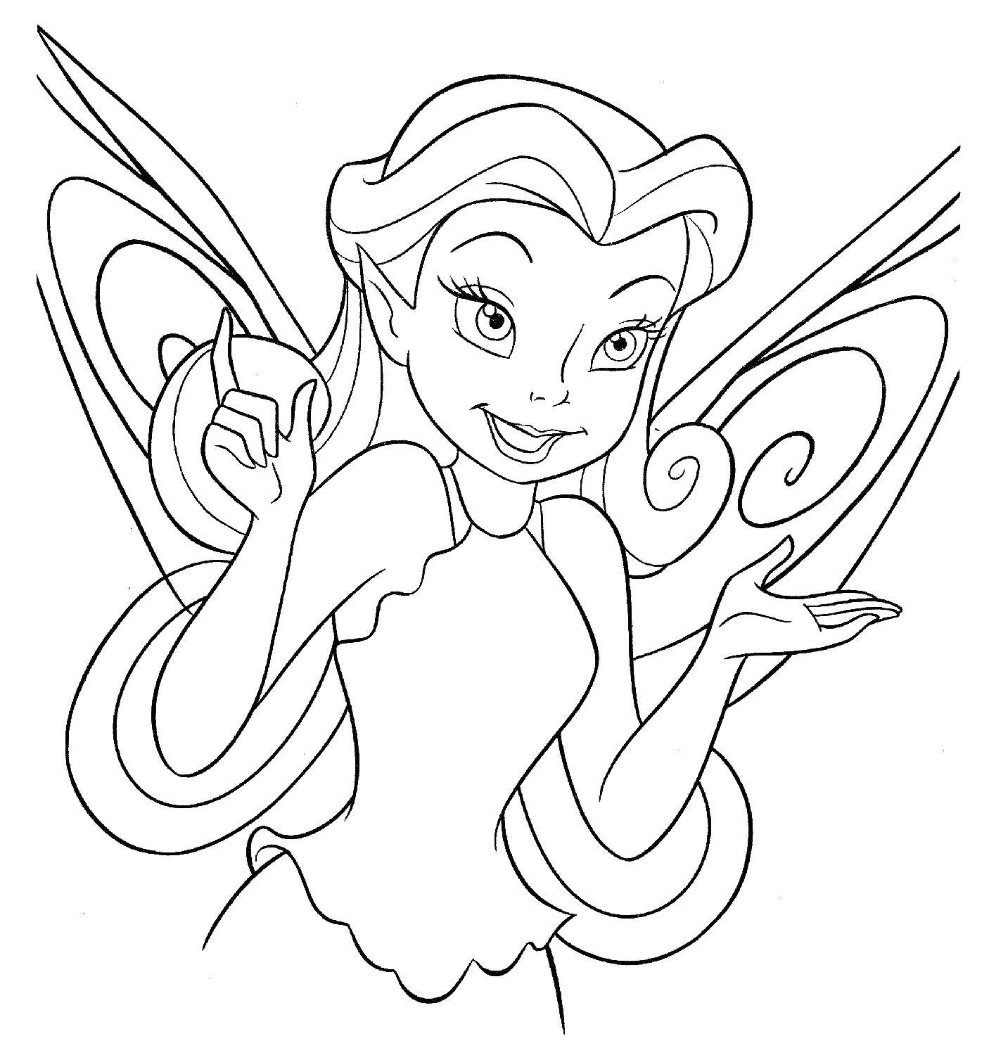 Coloring Fairy Rosetta. Category Disney cartoons. Tags:  fairy, Dindin.