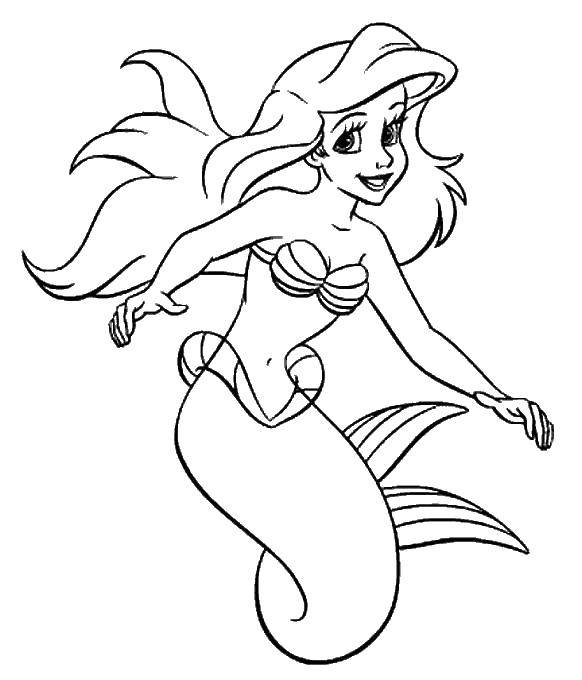 Coloring Mermaid Ariel. Category The little mermaid. Tags:  cartoon, Ariel, mermaid.
