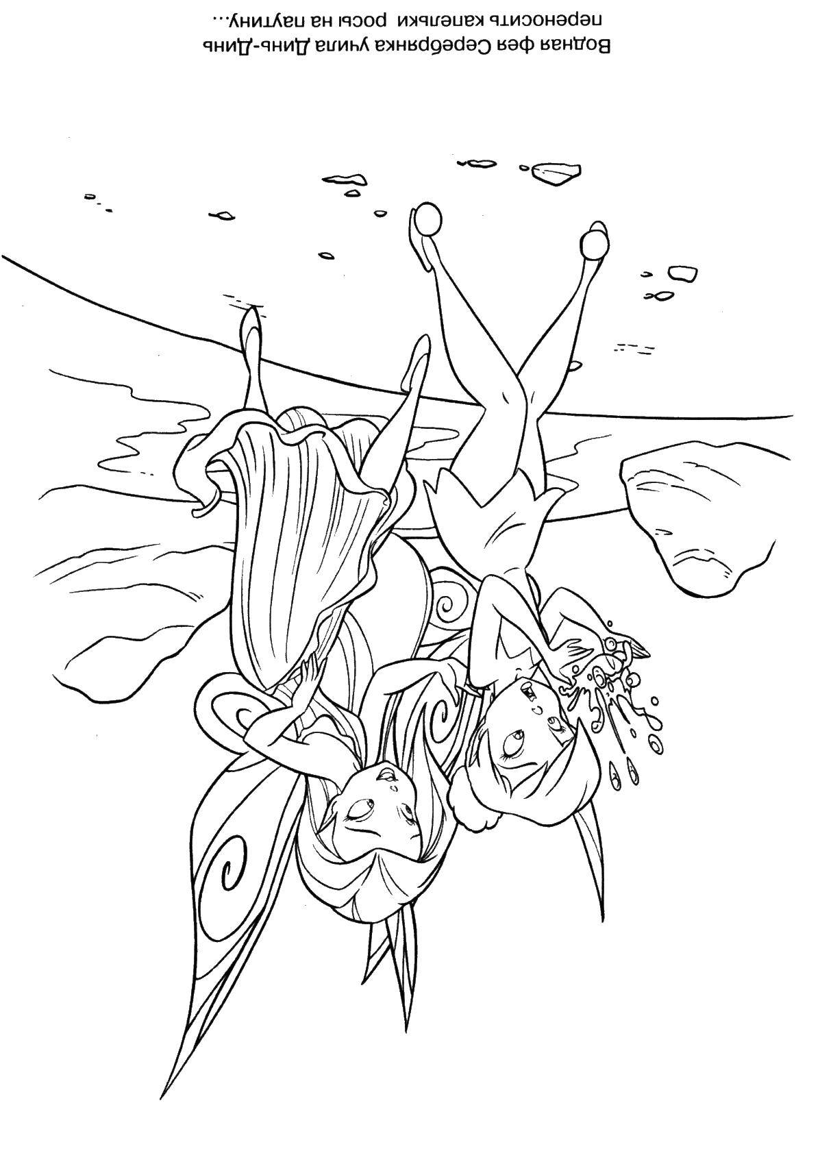 Coloring Tinker bell and Rosetta. Category fairies. Tags:  fairies Dingding.