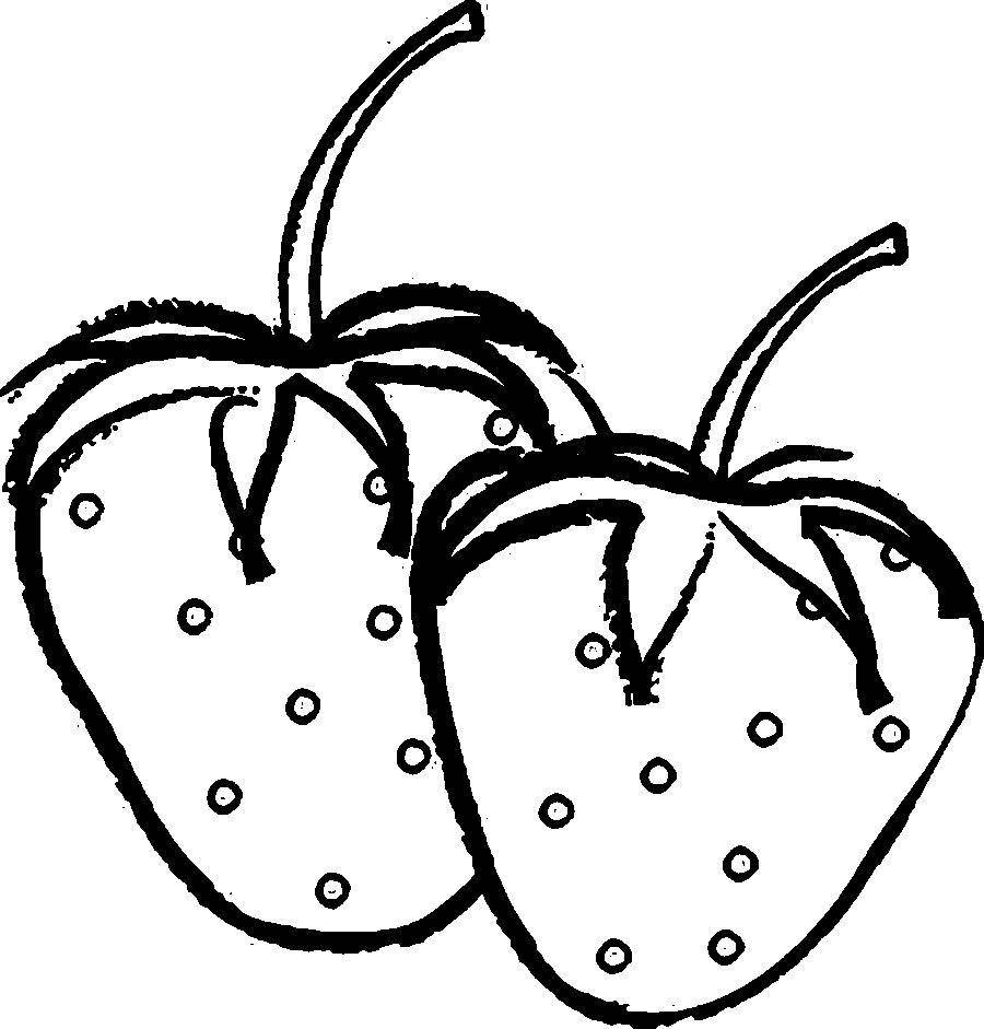 Coloring Drawing of strawberries. Category berries. Tags:  strawberries.