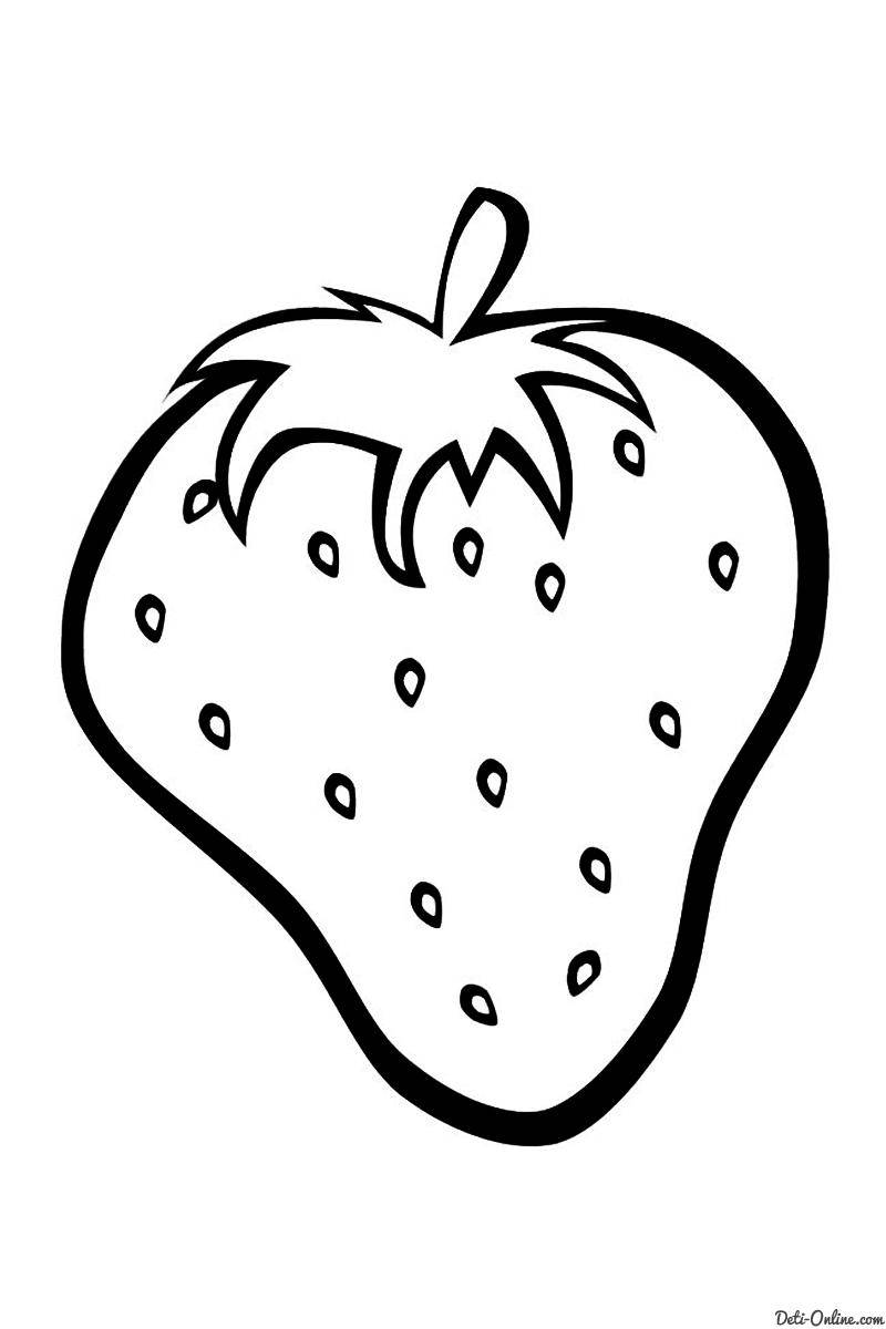 Coloring Drawing of strawberries. Category berries. Tags:  strawberries.
