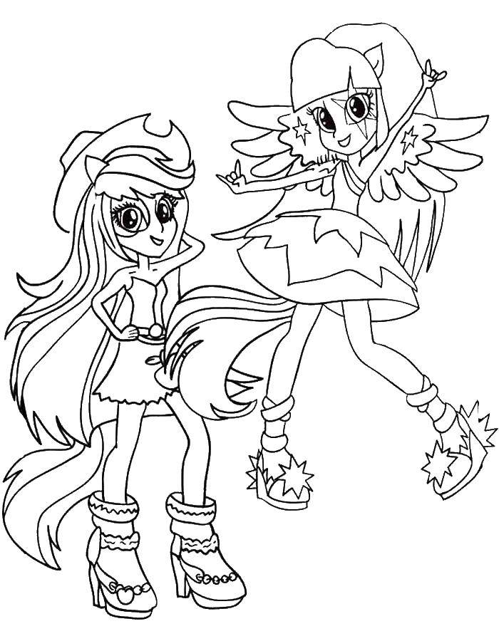 Coloring Equestria girls. Category my little pony. Tags:  equestria girls, pony.