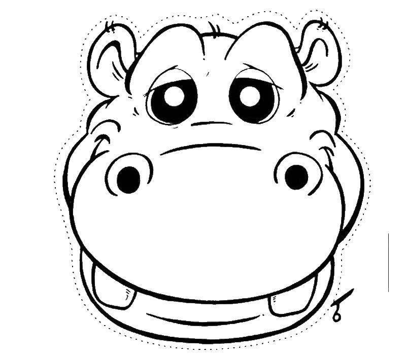 Coloring Mask Hippo. Category Masks . Tags:  mask, Hippo.
