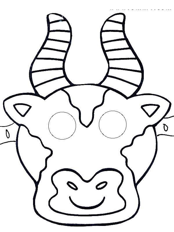 Coloring The bull mask. Category Masks . Tags:  Mask bull.