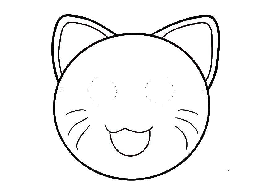 Название: Раскраска Маска кота. Категория: Маски. Теги: маска, кот.