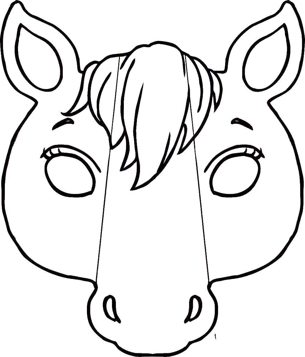 Coloring Mask horse. Category Masks . Tags:  mask, horse.
