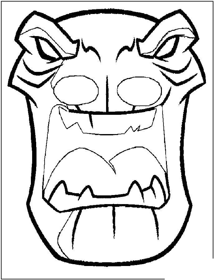 Coloring Mask of the monster. Category Masks . Tags:  monster.