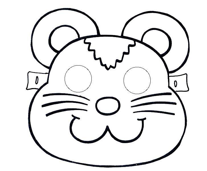 Название: Раскраска Маска мышки. Категория: Маски. Теги: маска, мышь.