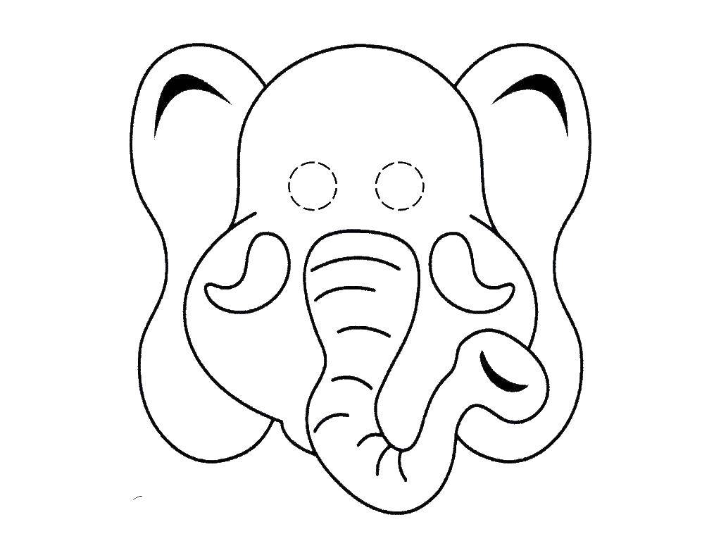 Coloring Mask of the elephant. Category Masks . Tags:  mask, elephant.