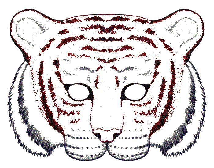Название: Раскраска Маска тигра. Категория: Маски. Теги: Маска, Тигр.