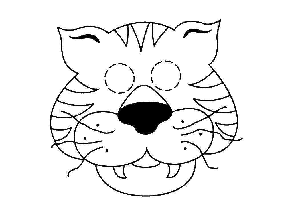 Online Coloring Pages Coloring Page Tiger Mask Mask Download Print 