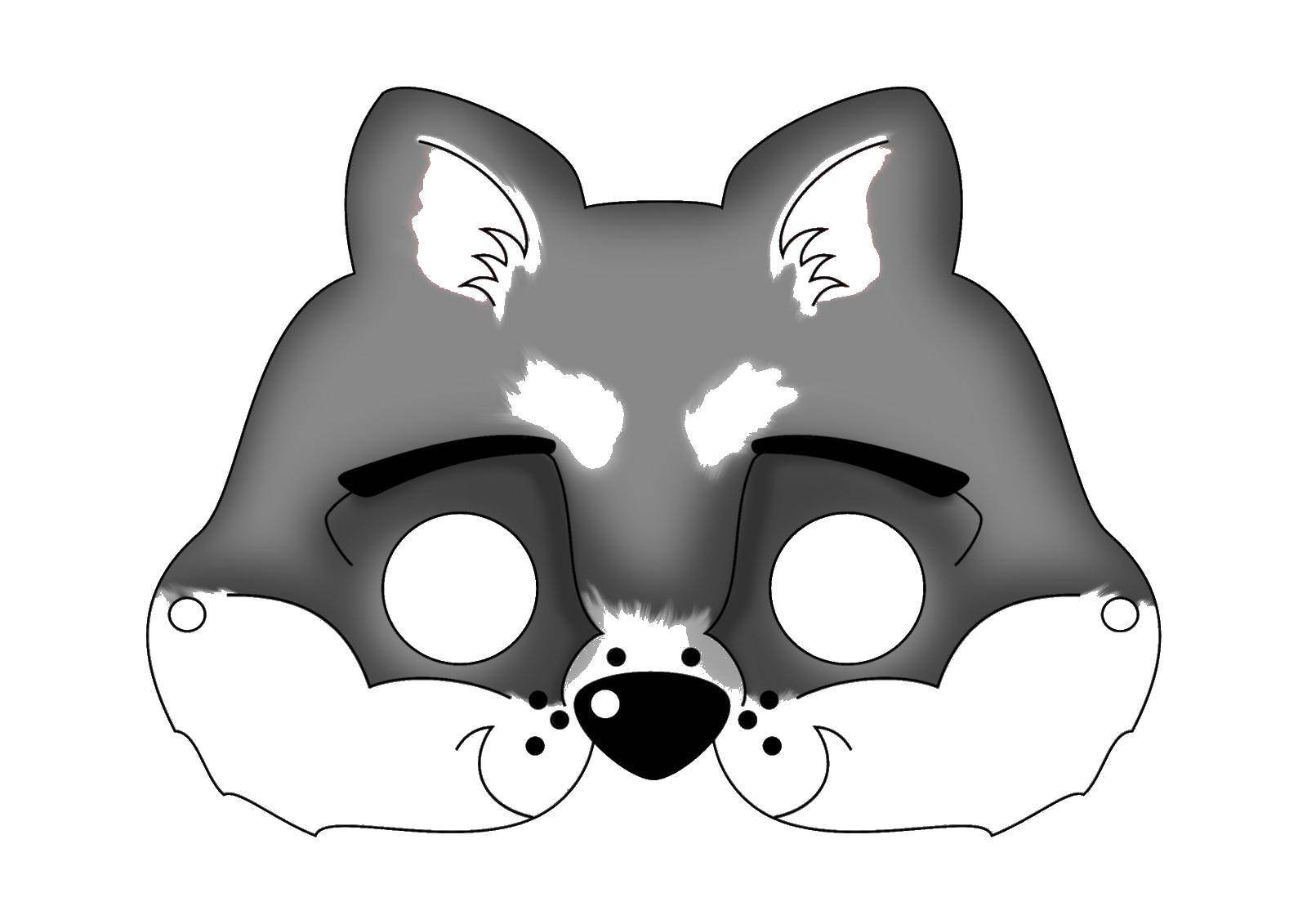 Coloring The wolf mask. Category Masks . Tags:  Mask, Wolf.
