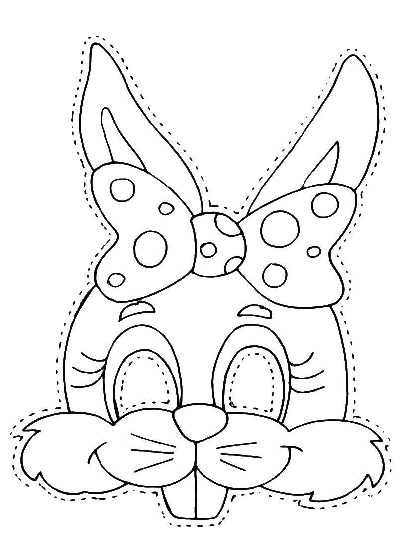 Coloring Bunny mask. Category Masks . Tags:  mask, Bunny.