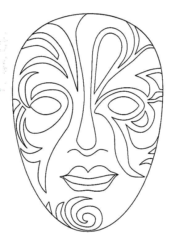 Coloring Venetian mask. Category Masks . Tags:  mask, Venetian.