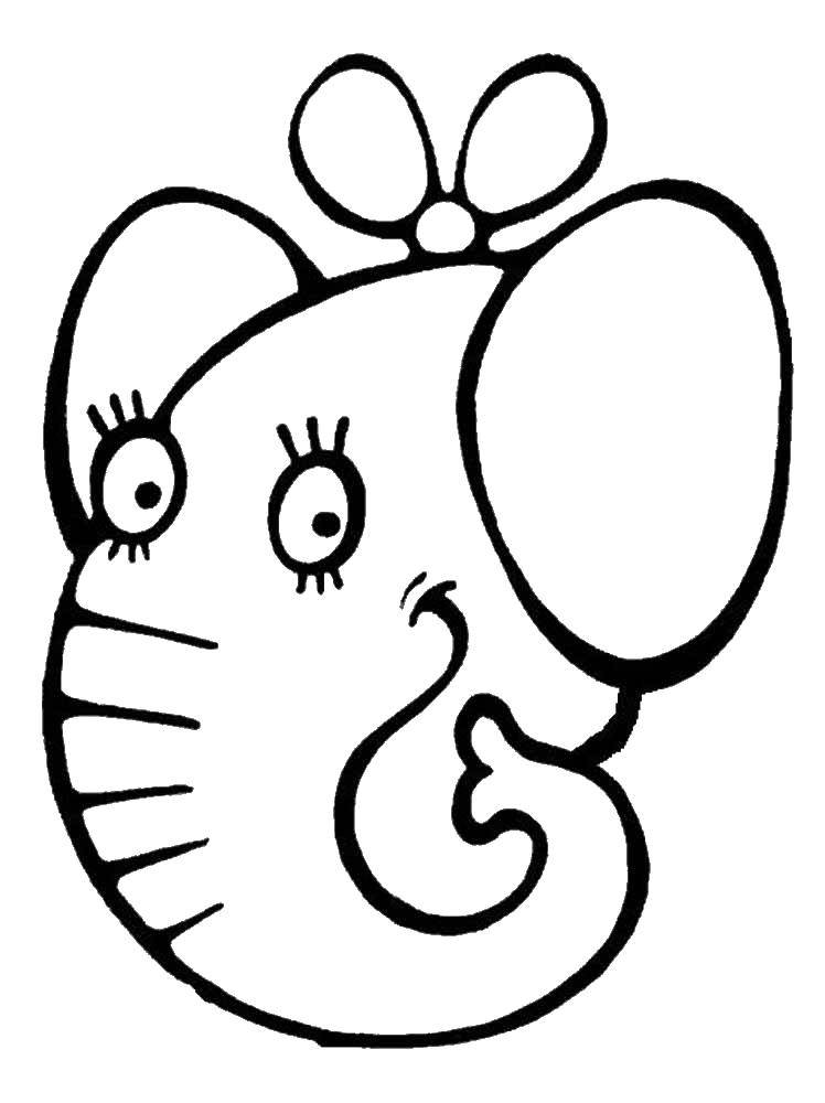 Coloring Girl elephant. Category Coloring pages for kids. Tags:  Animals, elephant.