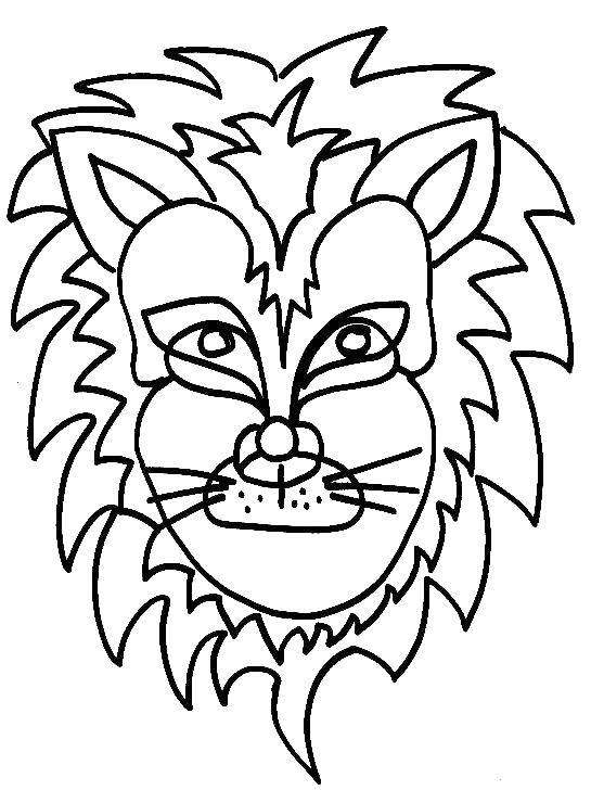 Online Coloring Pages Mask Coloring Lion Mask Masks