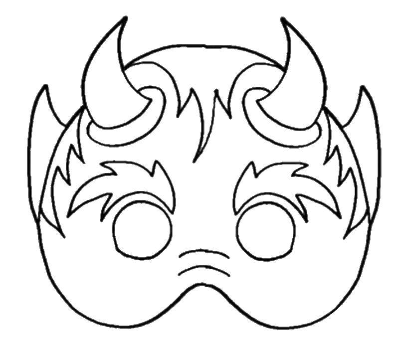 Coloring The mask of hell. Category Masks . Tags:  mask, devil.