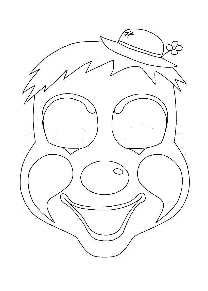 Coloring Mask clown. Category Masks . Tags:  mask, Clown.