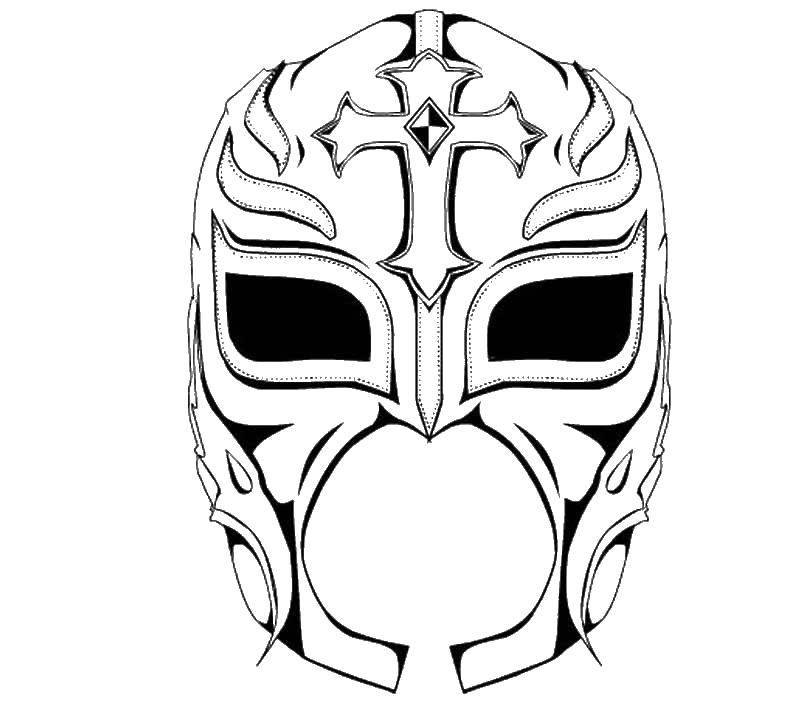 Coloring Wrestler mask. Category Masks . Tags:  mask, wrestler.