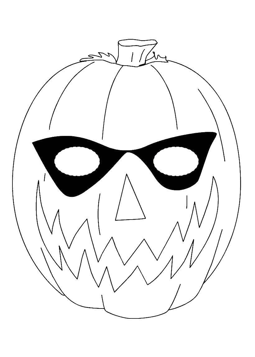 Coloring Mask pumpkin. Category Masks . Tags:  mask, pumpkin.