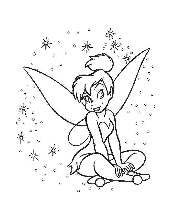 Coloring Tinker bell from disney fairies . Category fairies. Tags:  Fairy, tale.