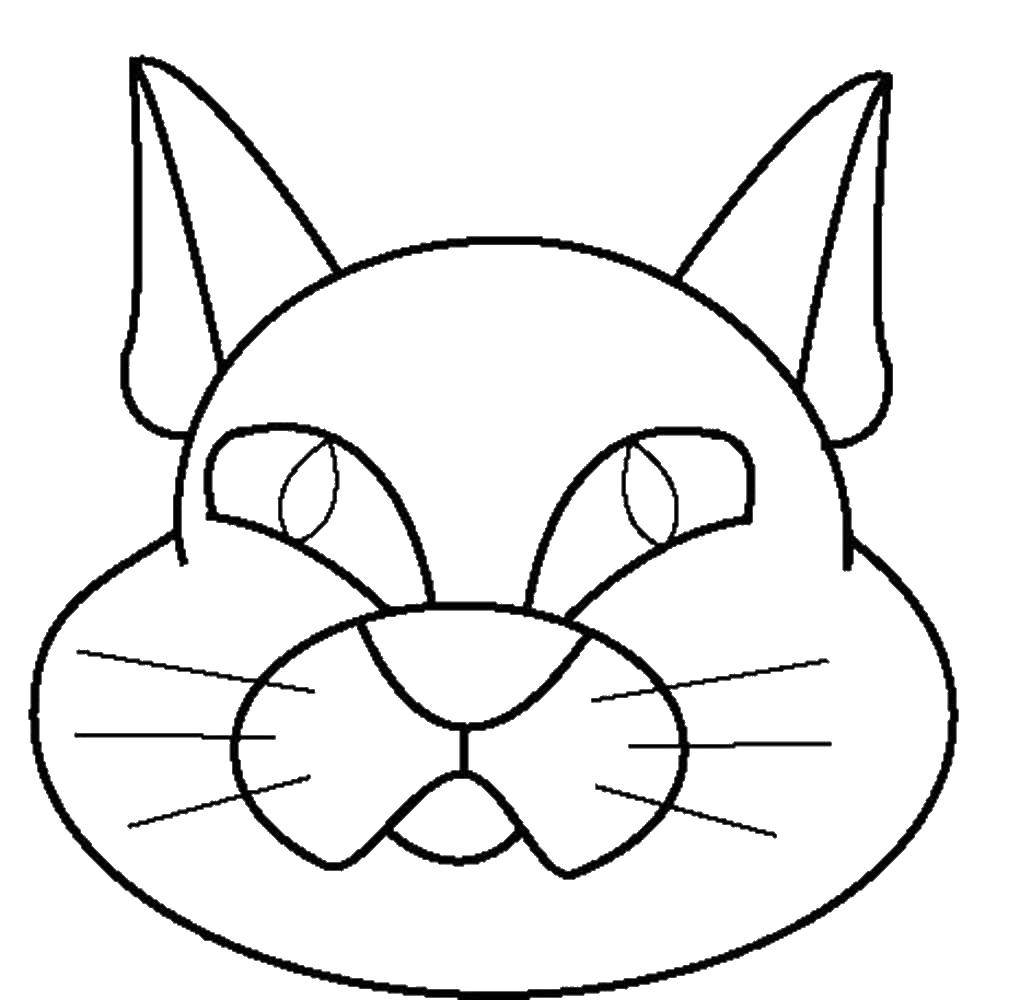 Название: Раскраска Маска кошки. Категория: Маски. Теги: маска, кот.