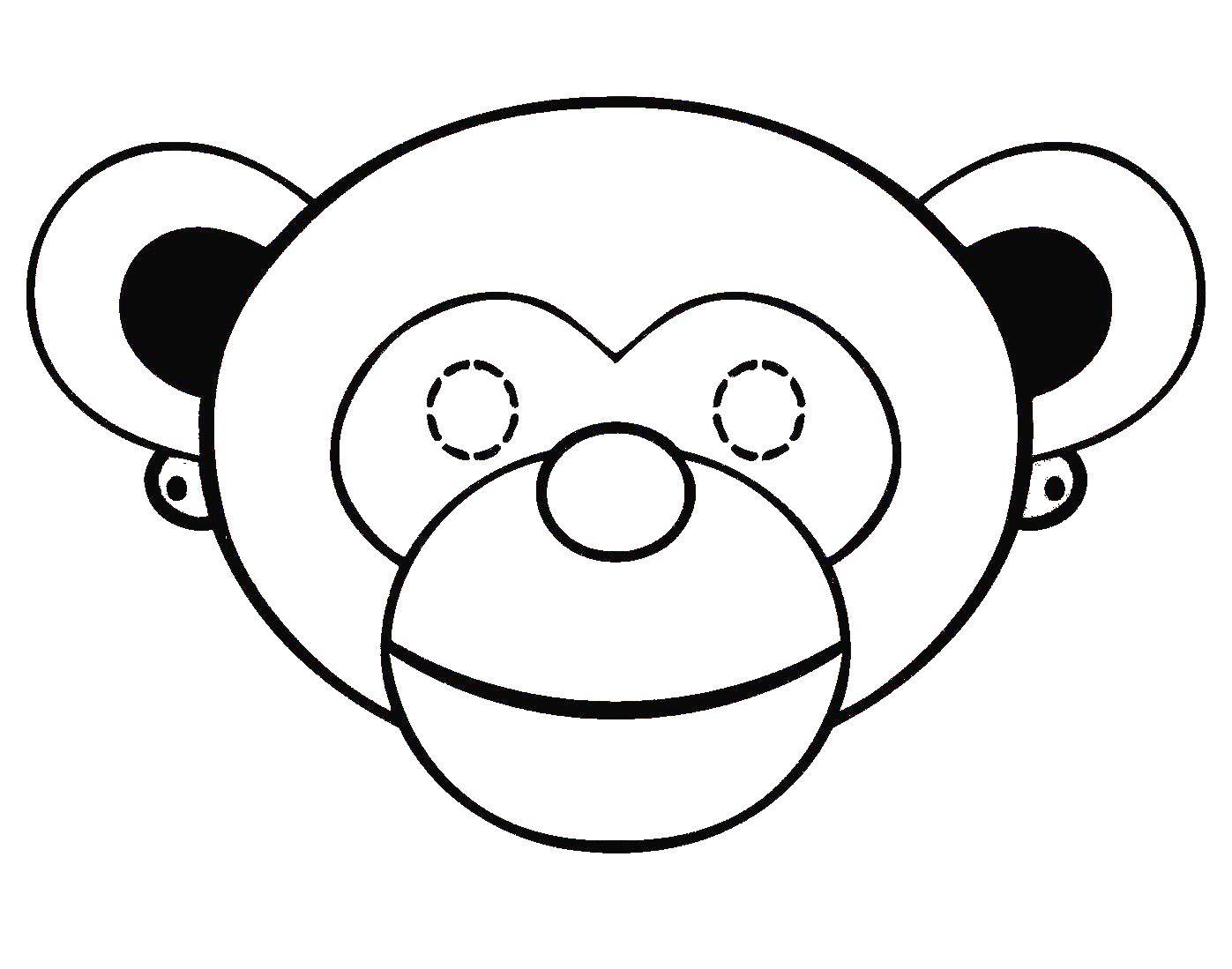 Coloring Mask monkey. Category Masks . Tags:  Masquerade, mask.