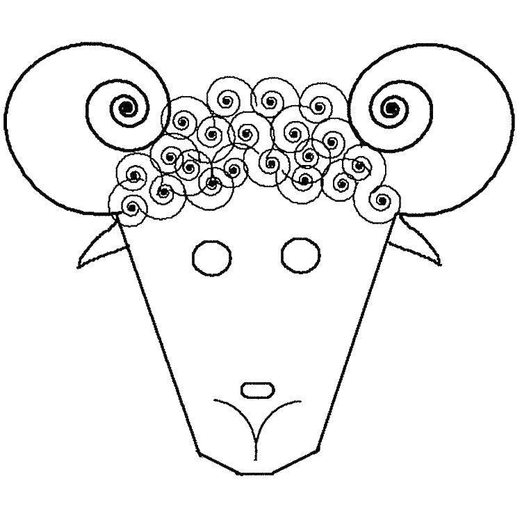 Название: Раскраска Маска овечки. Категория: Маски. Теги: Маскарад, маска.