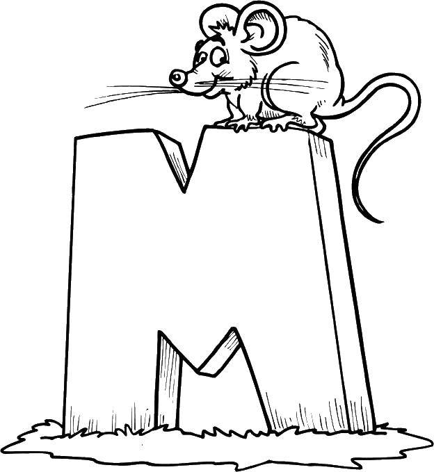 Coloring Mouse. Category English. Tags:  alphabet, English.