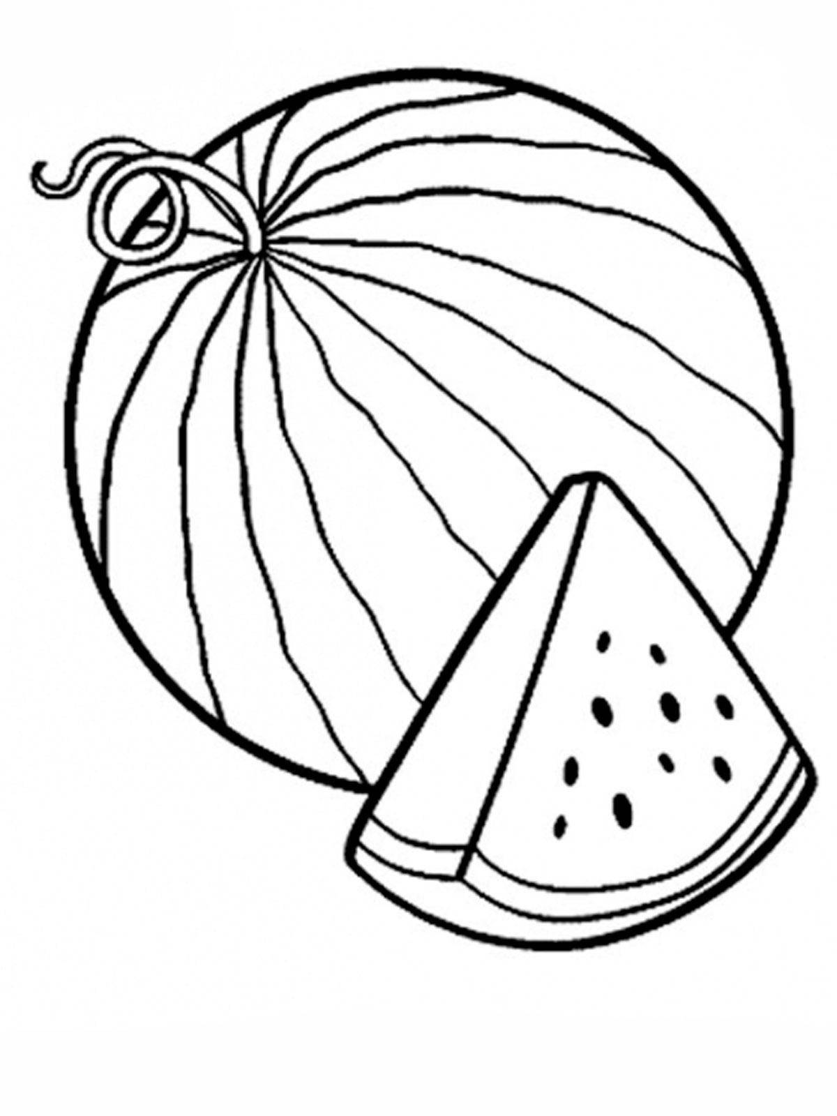 Coloring Striped Arbus. Category berries. Tags:  watermelon.