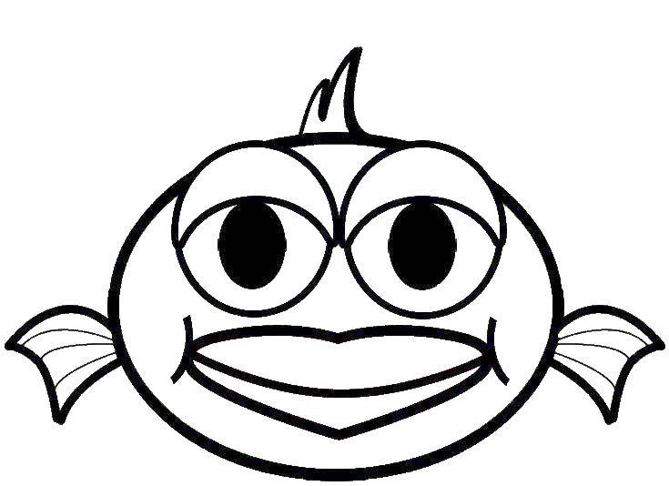 Название: Раскраска Рыбка - девочка. Категория: Раскраски для малышей. Теги: Рыбы, вода, подводный мир.