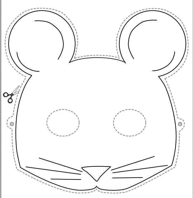 Coloring Cut out mask mouse. Category Masks . Tags:  Masquerade, mask.