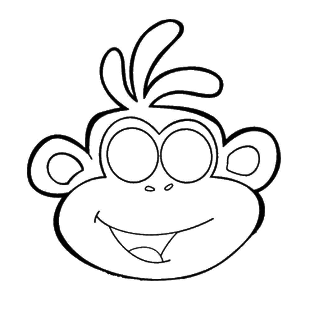 Шаблон маски на 1 апреля. Маска раскраска. Мордочка обезьянки. Маска мартышки раскраска. Трафарет обезьянки.