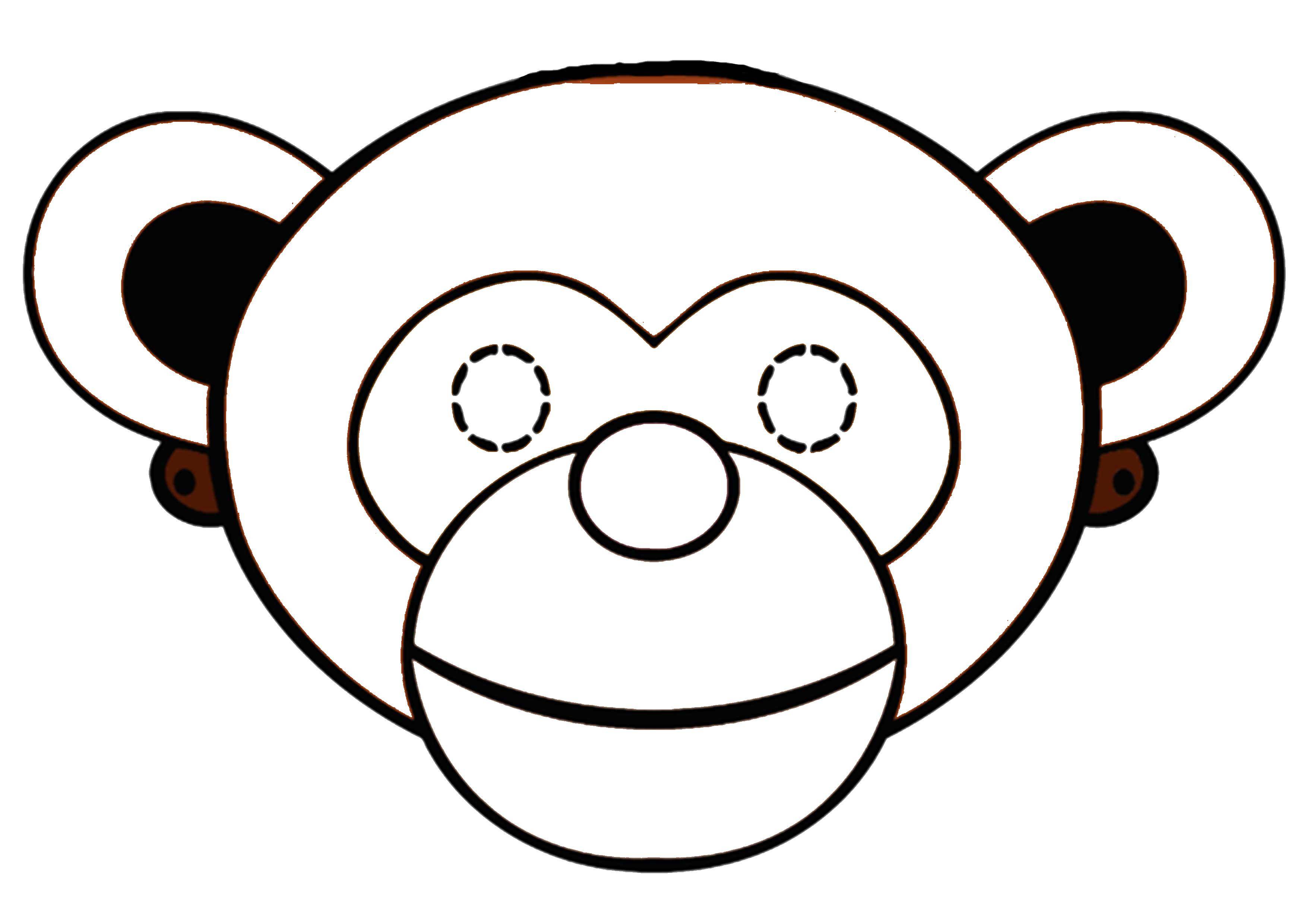 Название: Раскраска Маска обезьянки. Категория: Маски. Теги: маска, обезьяна.