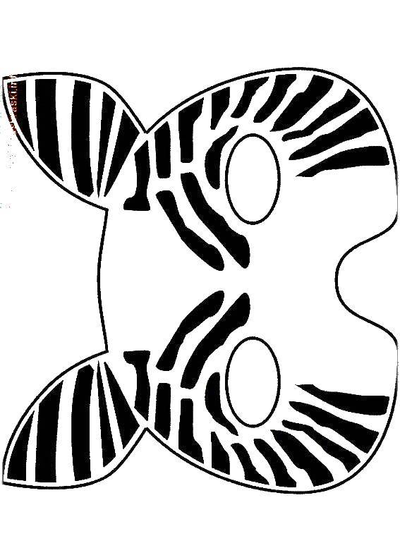 Coloring Mask Zebra. Category Masks . Tags:  mask, Zebra.