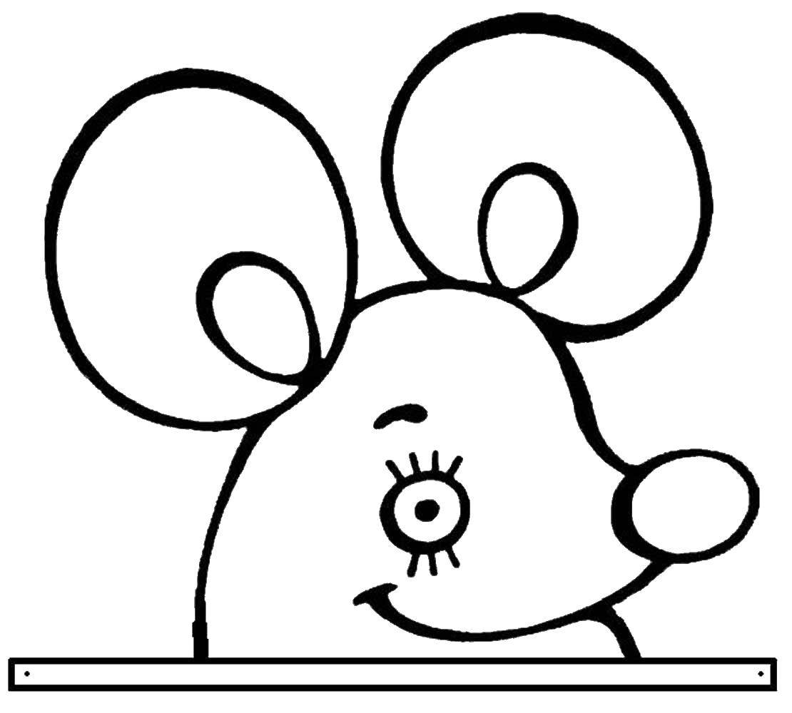 Название: Раскраска Мышонок. Категория: Раскраски для малышей. Теги: Животные, мышь.