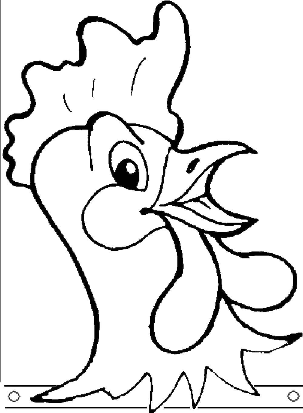 Coloring Cock. Category Coloring pages for kids. Tags:  Animals, Cockerel.