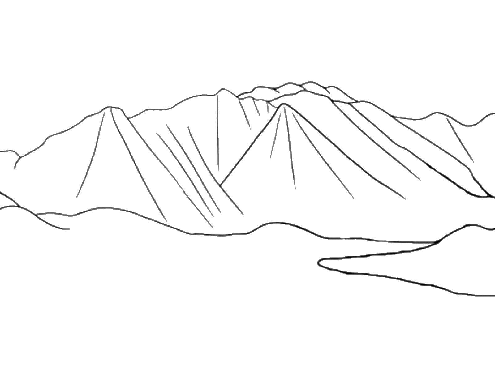 Название: Раскраска Горы. Категория: Природа. Теги: горы.