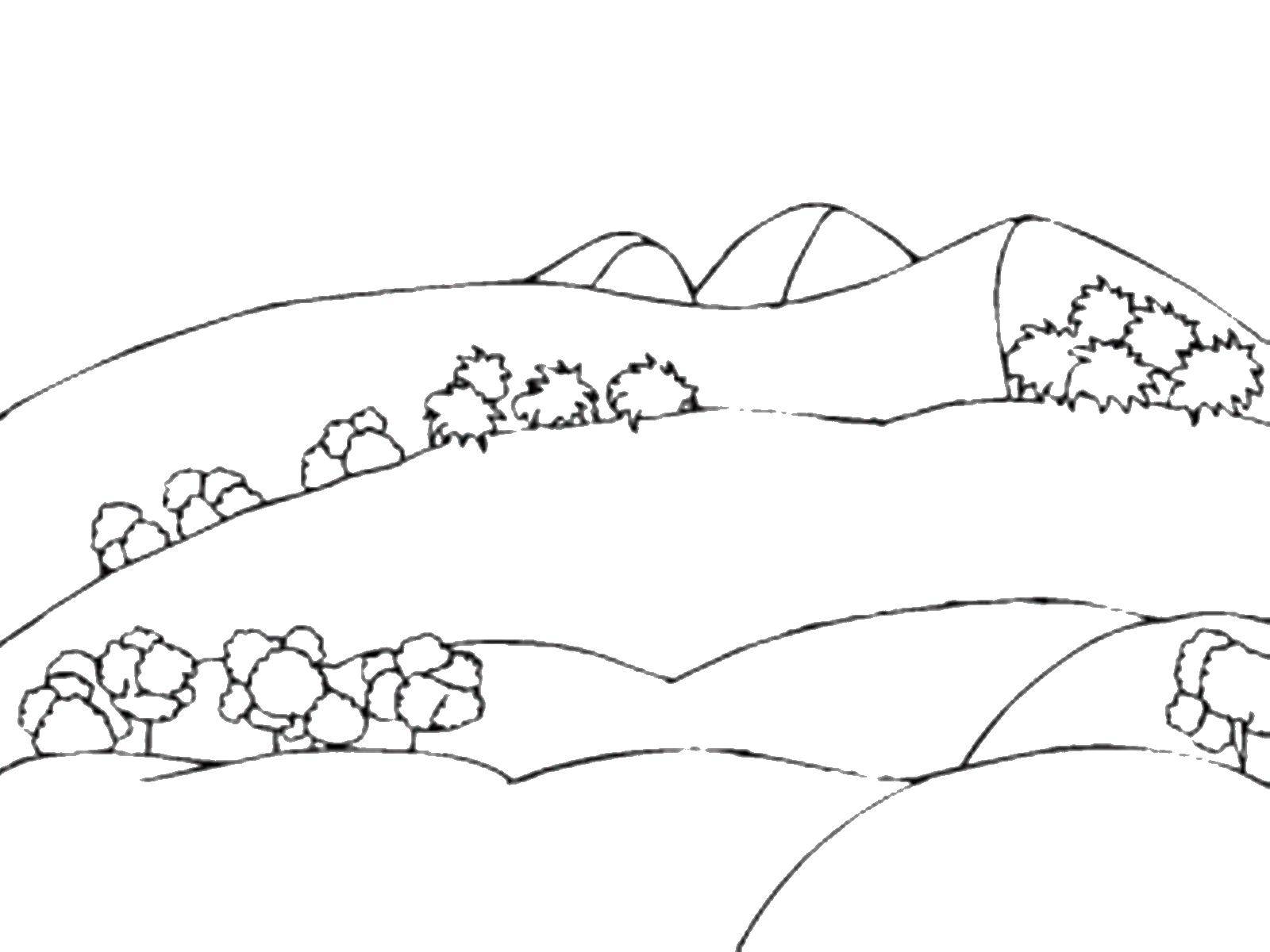 Coloring Mountains. Category Nature. Tags:  mountains.