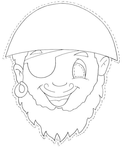 Coloring Cut out mask of a pirate. Category Masks . Tags:  Masquerade, mask.
