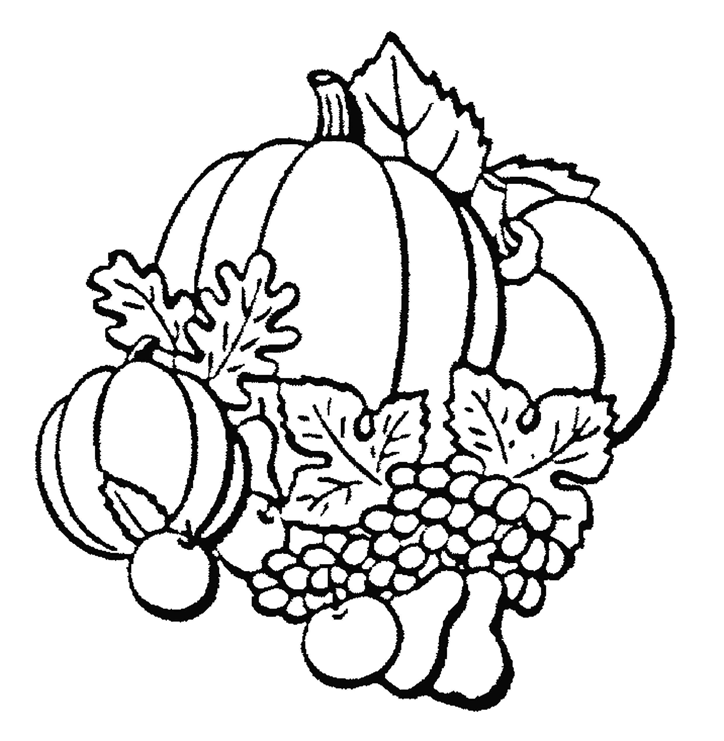 Coloring Pumpkin and fruits. Category vegetables. Tags:  pumpkin.