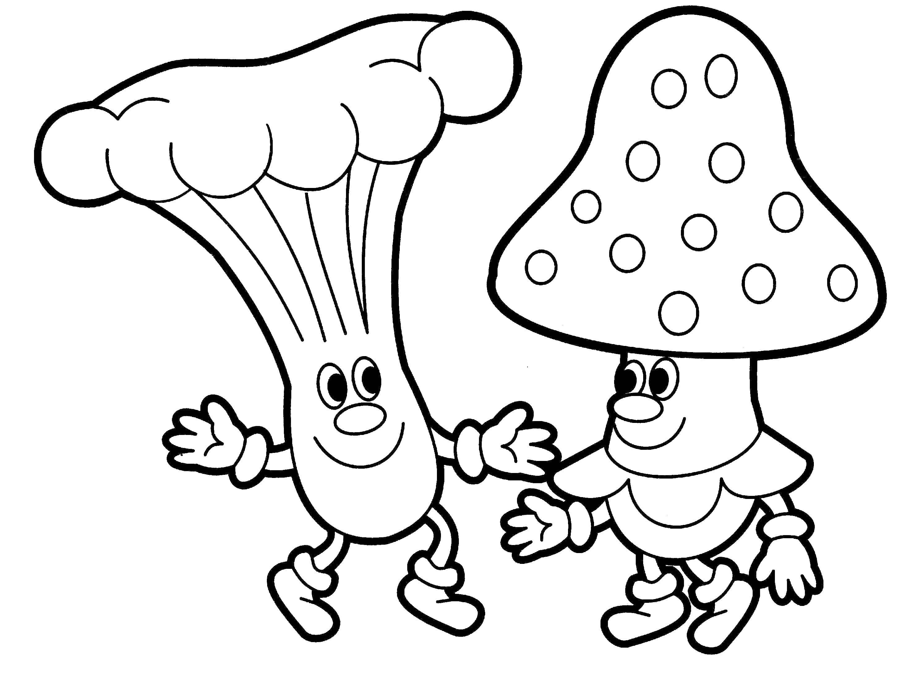 Название: Раскраска Грибы. Категория: грибы. Теги: грибы.