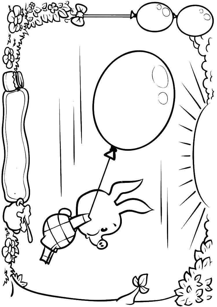 Coloring Piglet is flying on the balloon. Category Nature. Tags:  that , Piglet.