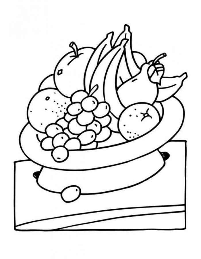 Coloring Fruit plate. Category fruits. Tags:  fruits.