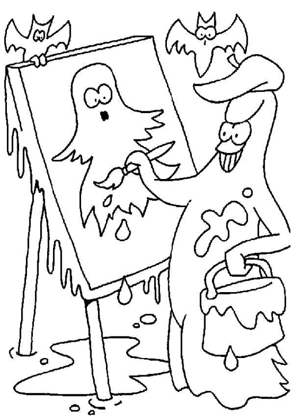 Coloring Drawing a Ghost. Category Halloween. Tags:  Halloween, Ghost, drawing.