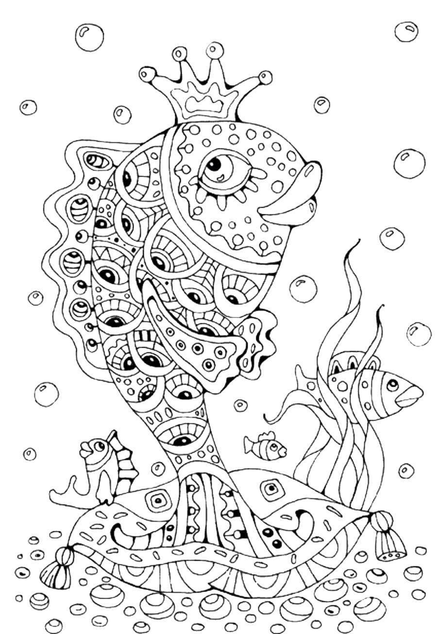 Название: Раскраска Узорная рыба. Категория: узоры. Теги: Узоры, рыба.