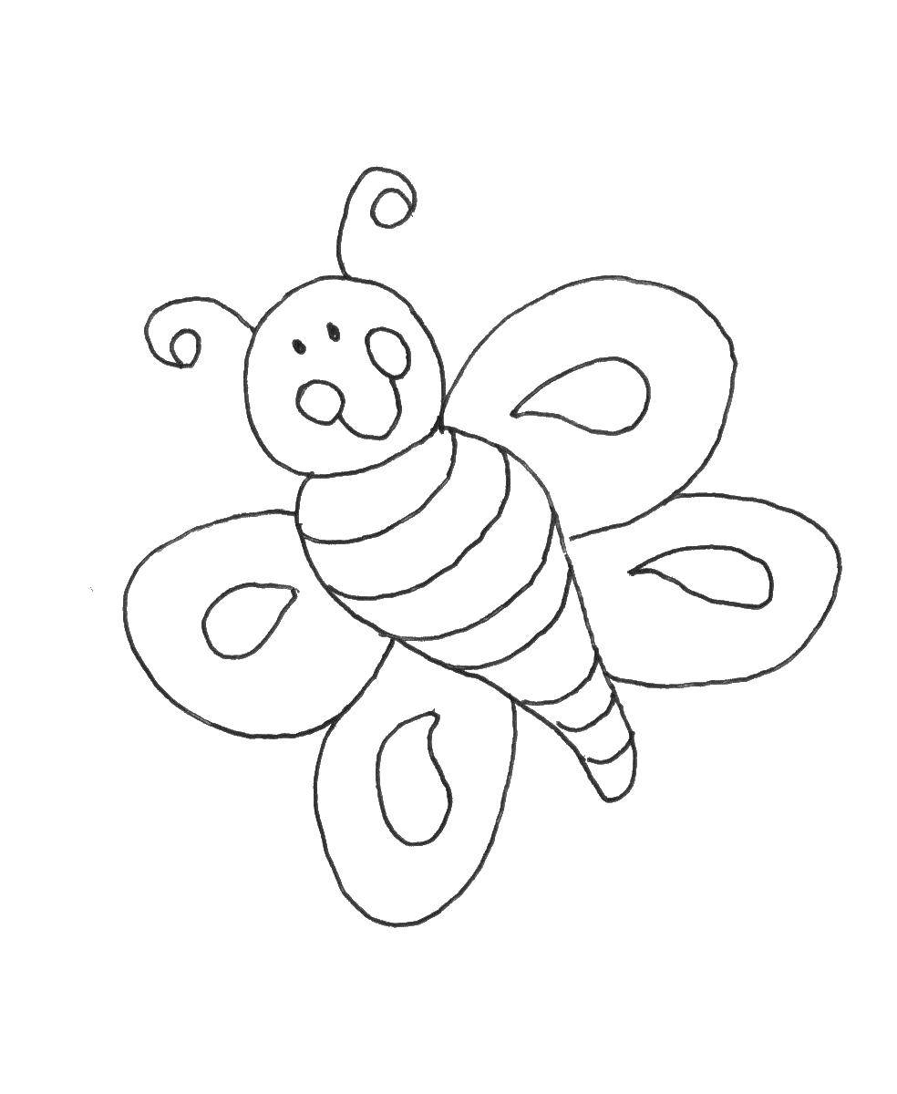 Coloring Butterfly. Category Coloring pages for kids. Tags:  butterfly.