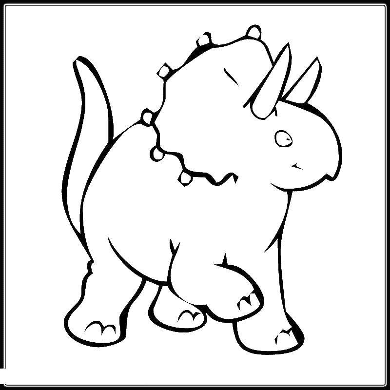 Название: Раскраска Динозавр. Категория: Раскраски для малышей. Теги: Динозавр.