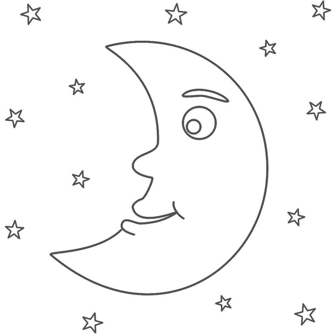 Coloring The moon and the stars. Category star. Tags:  star.