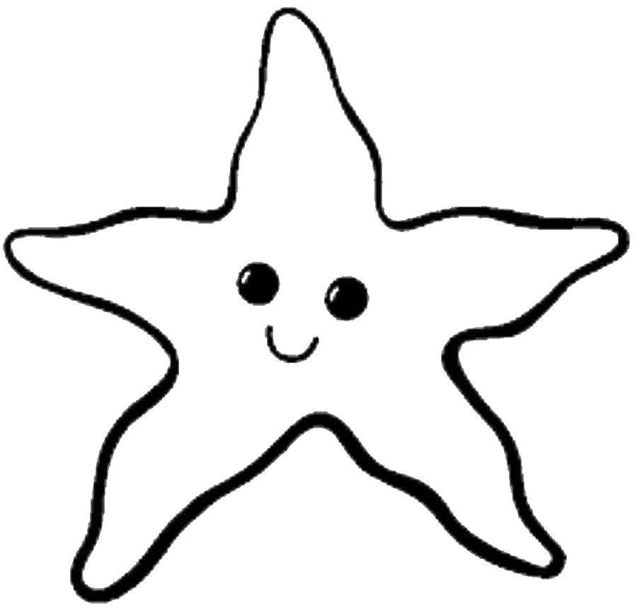 Название: Раскраска Морская звезда. Категория: морское. Теги: Морская звезда.